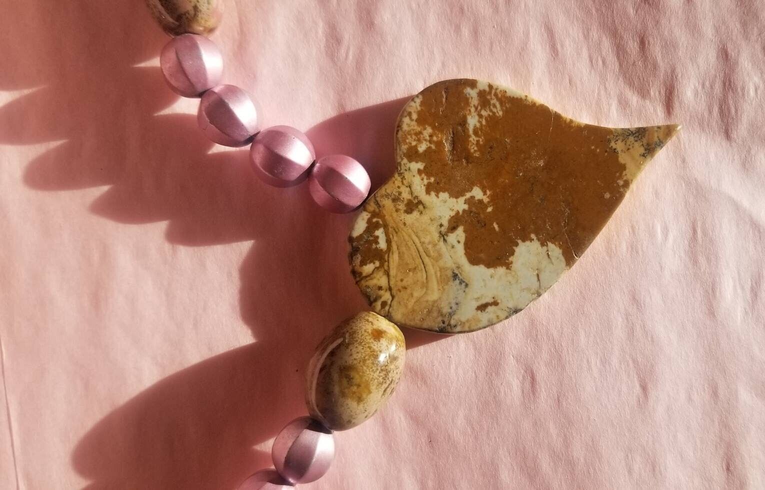 Rock Love Natural Rock Statement Art Necklace | Love Goddess Rock | Handmade han