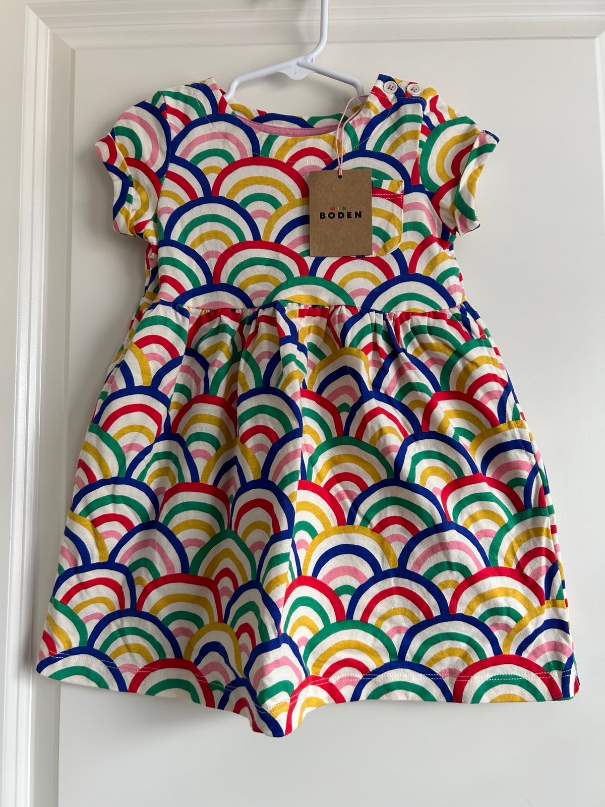 Mini Boden Rainbow Jersey Dress 2-3y