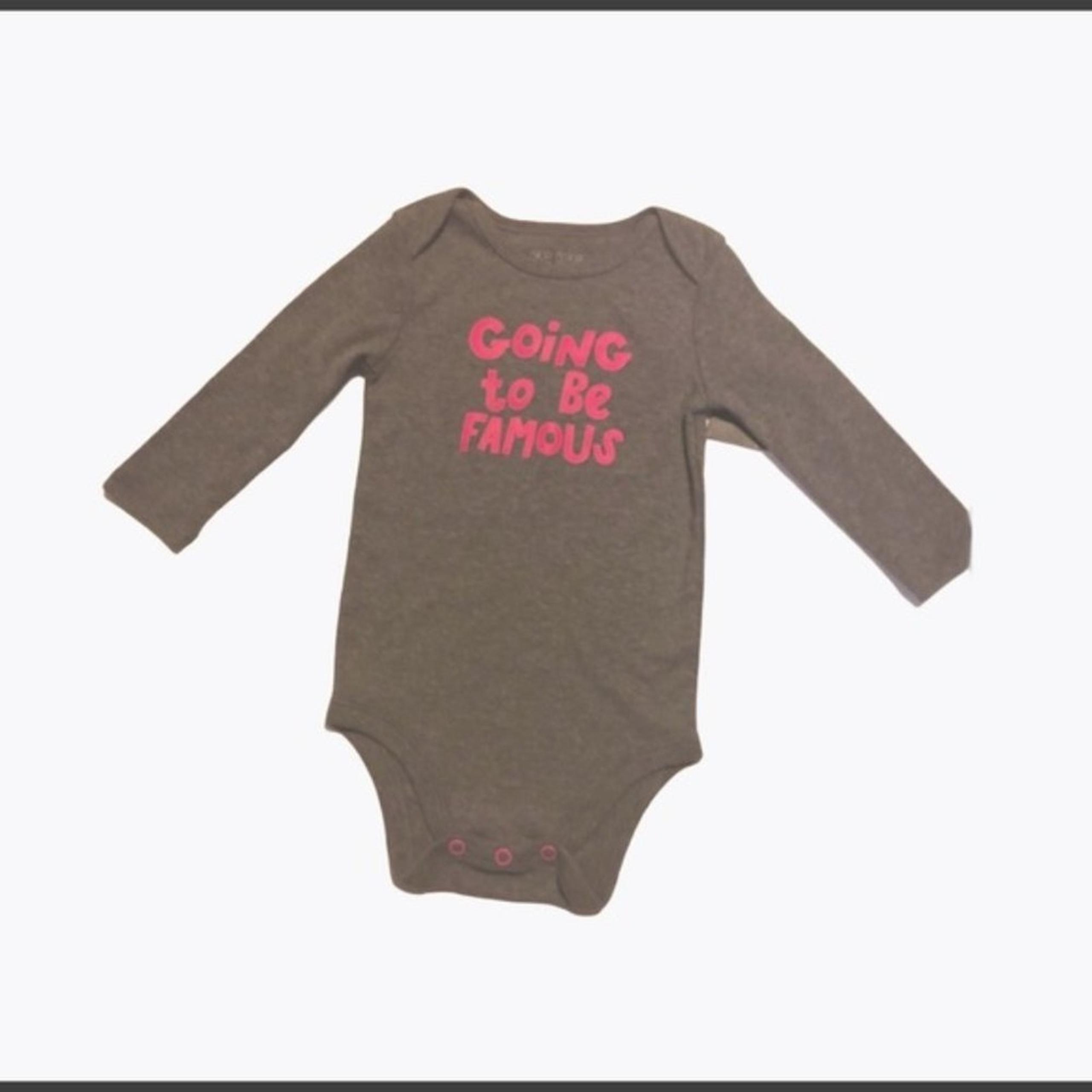 Okie Dokie Gray Baby Graphic One Piece Size 9M NWT