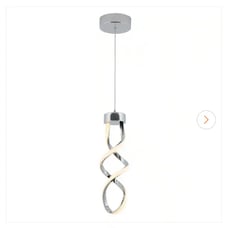 Swirl 13-Watt 1 Light Chrome Modern Integrated LED Mini Pendant Light Fixture fo