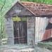 Mid-Century Charm: Original Forrestor Oil Painting of Covered Bridge - 16x13