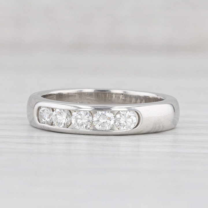 0.50ctw Diamond Band Platinum Wedding Anniversary Ring Stackable Ring Size 6.5