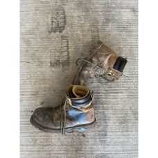 Ningo Mens Steel Toe Work Boots Size 8.5 Brown Lace Up Paint Distressed