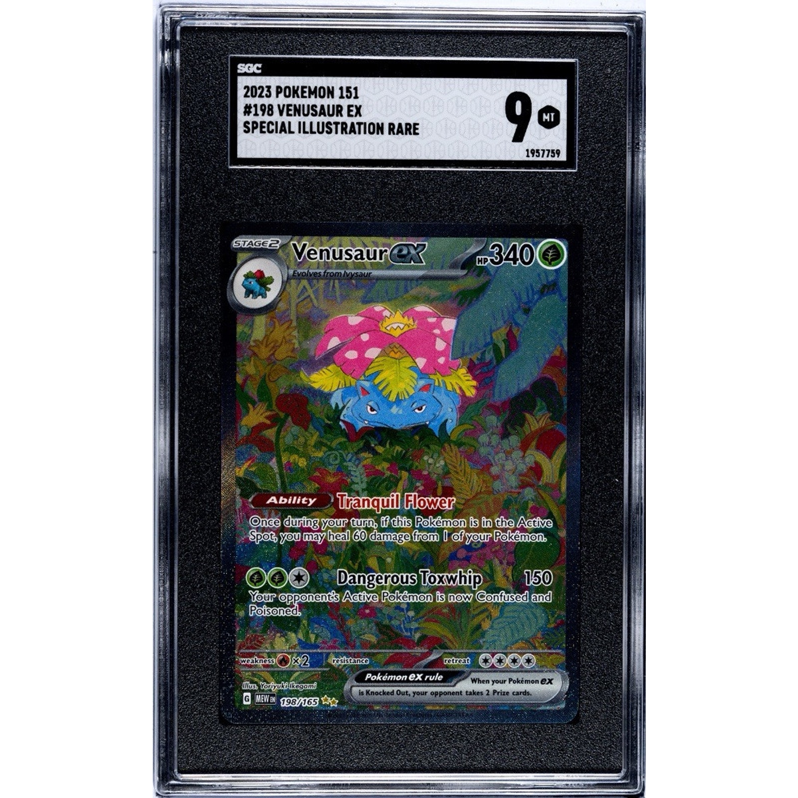 Venusaur ex SIR MINT SGC 9 198/165 Scarlet & Violet 151 English Pokemon Card