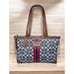 Vintage Coach 7023 Signature Denim Stripe Small Tote Bag