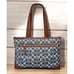 Vintage Coach 7023 Signature Denim Stripe Small Tote Bag