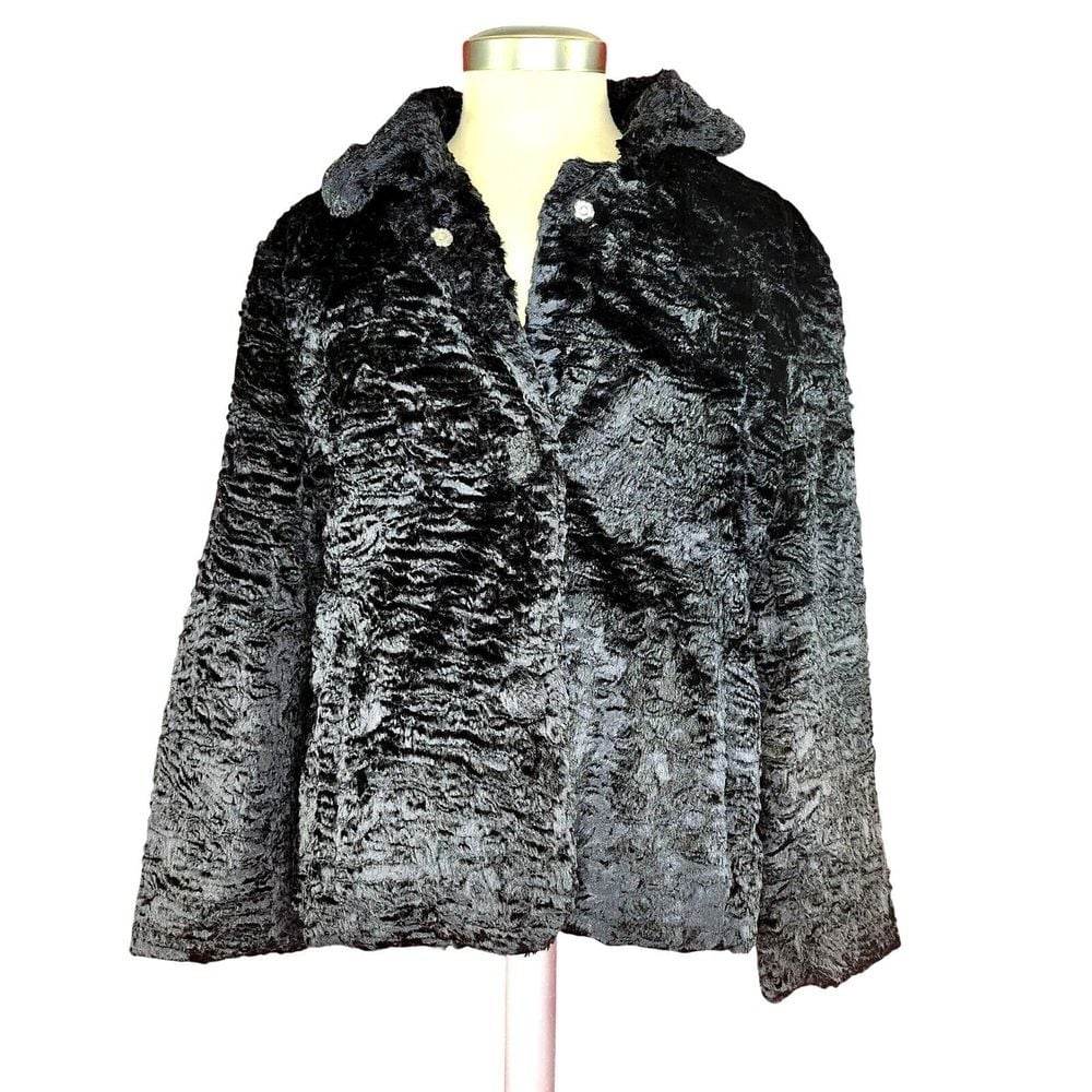 GAP Black Faux Fur Jacket/Coat girl's size XS