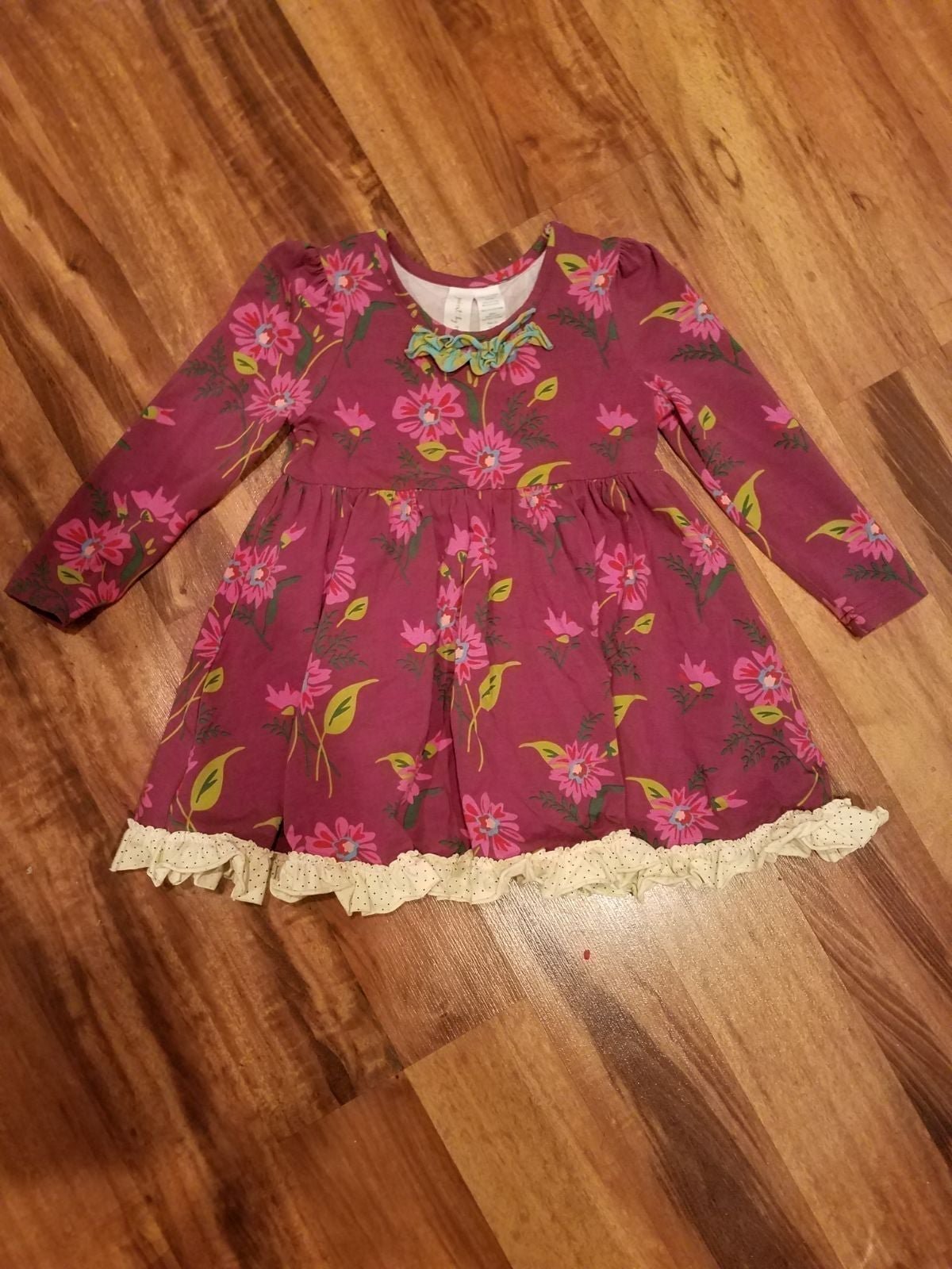 Matilda Jane Boutique soft and stretchy knit Blossom Lap ruffle dress size 2