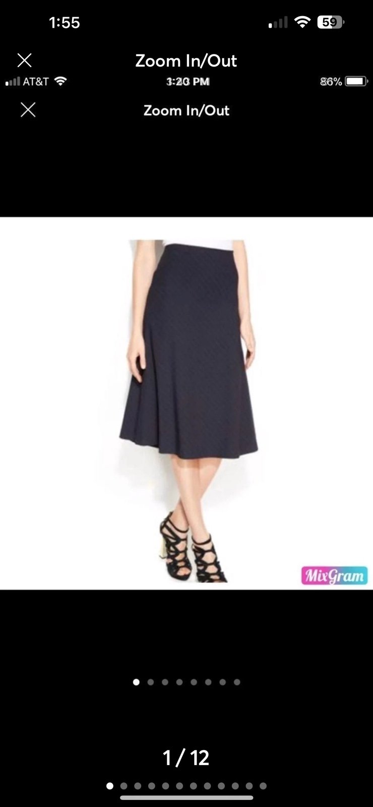NWT VINCE CAMUTO Pinstripe Midi Skirt Size:6 Retails 90