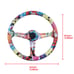 NEW JDM UNIVERSAL 350MM STICKERBOMB Acrylic Deep Dish 6 Holes Steering Wheel