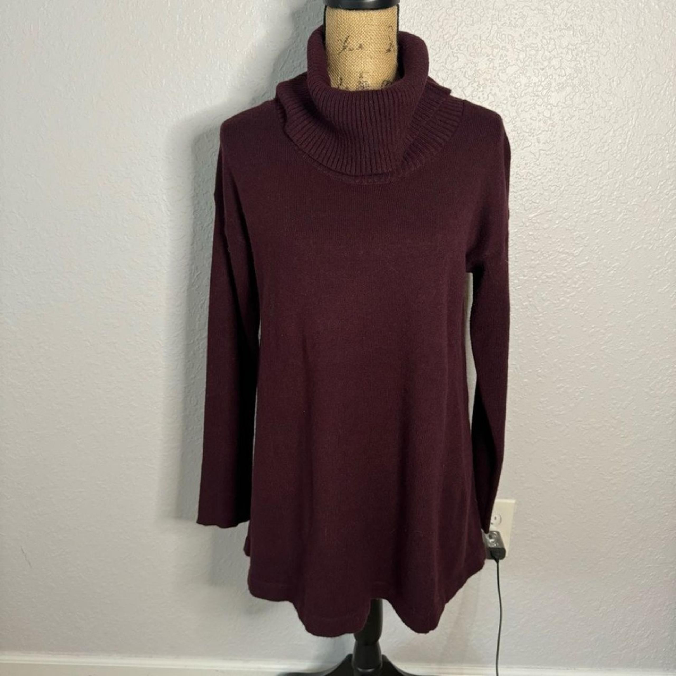 Anthropologie Moth Purple Size M Oversized Cowl Neck Sweater Round Hem Goth