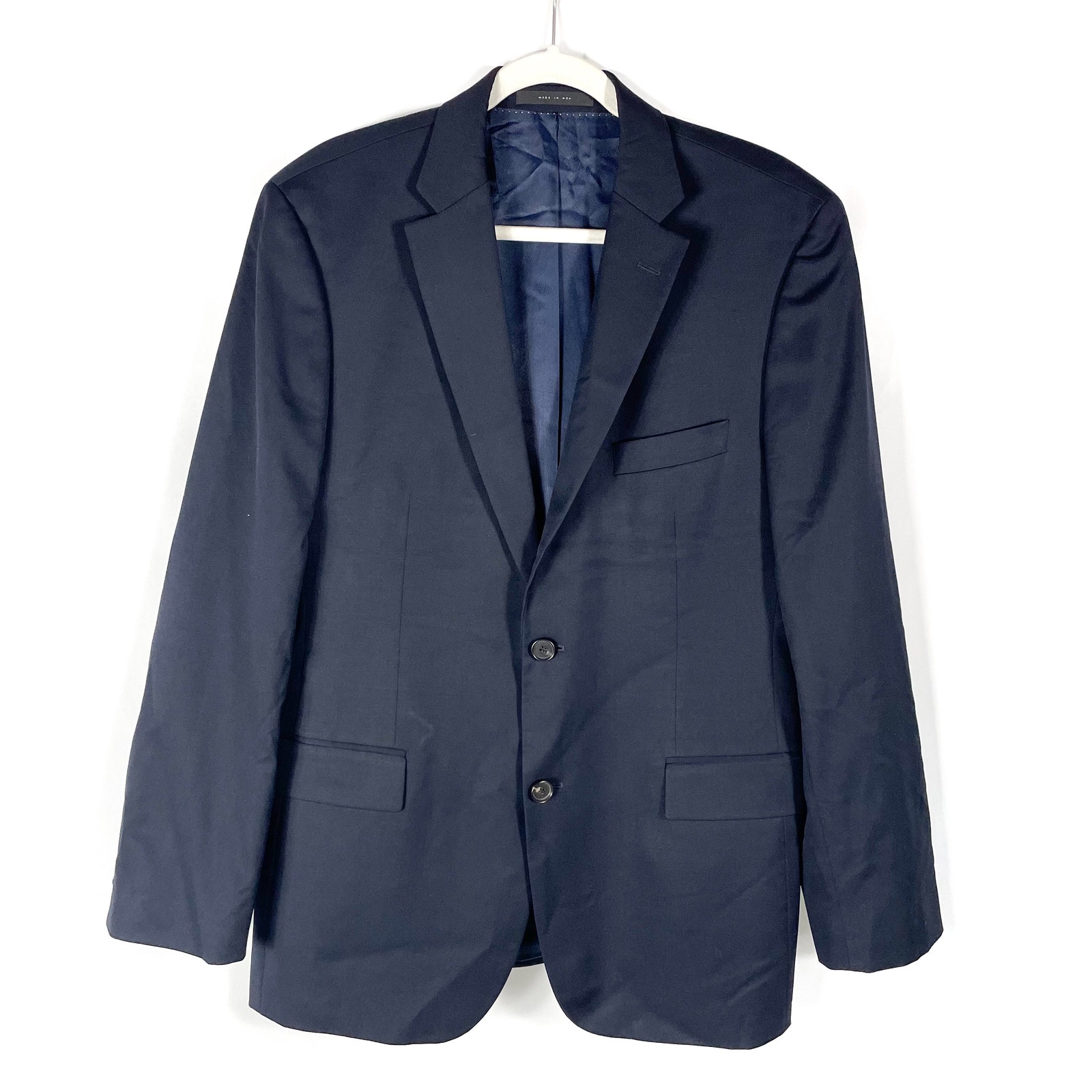 Hugo Boss Super 100s Blazer REDA Navy Blue 2-Button Jacket Wool Sz 40 R Men's