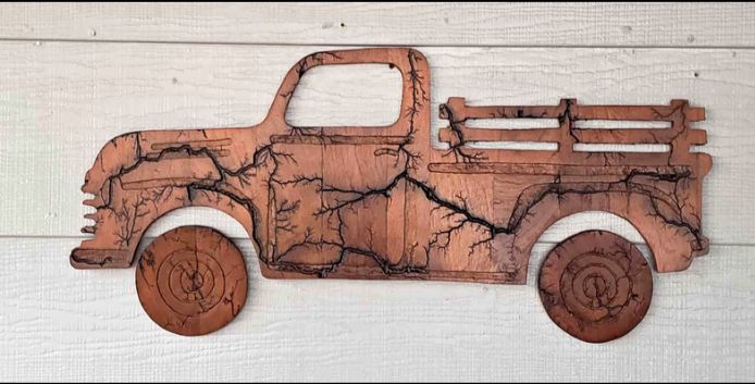 Vintage handmade wooden truck wall decor