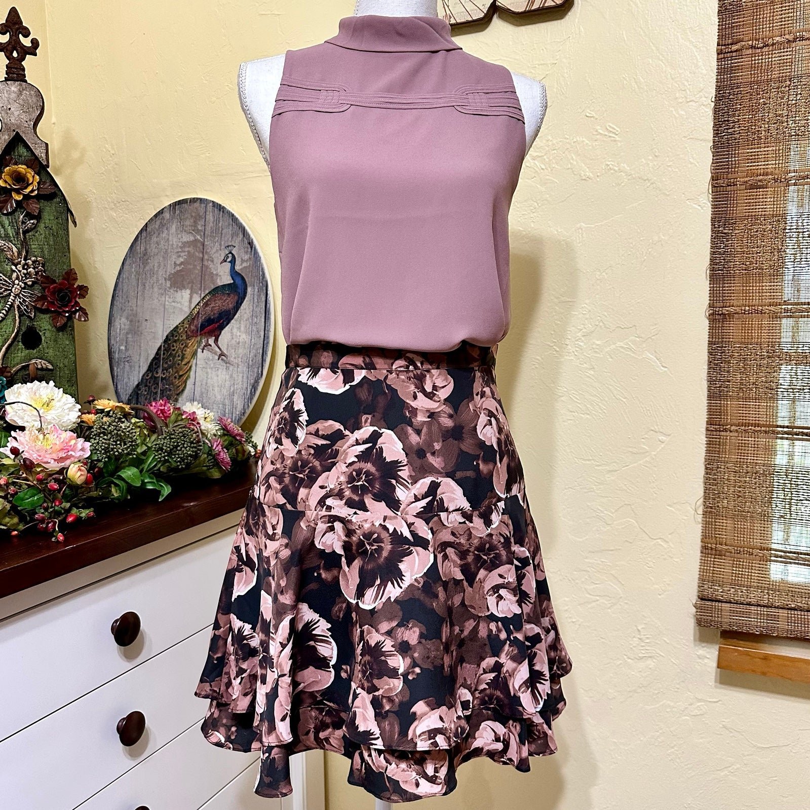 Outfit! Reiss Purple and Black Skirt Naked Zebra Top
