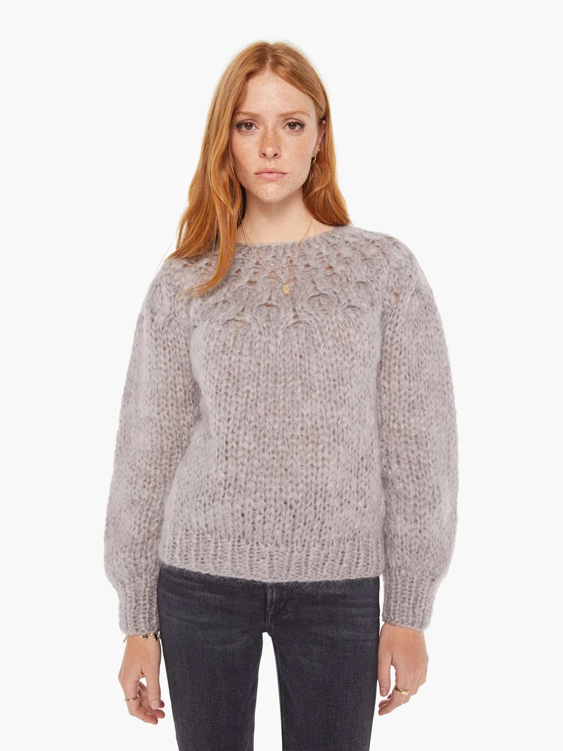 Maiami Mohair Honeycomb Pleated Pullover