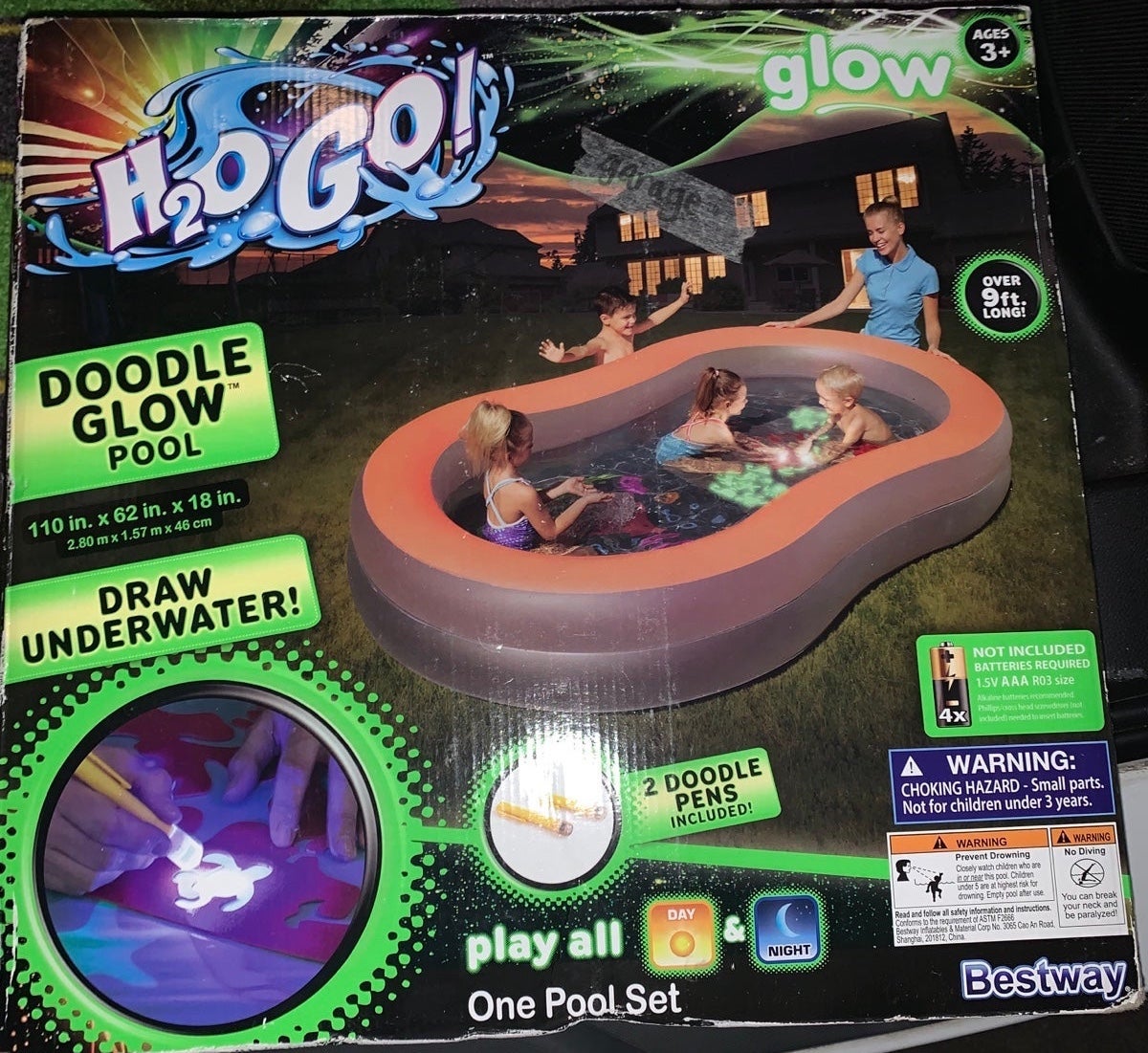Brand New-H2O Glow Glow in the Dark Doodle Pool