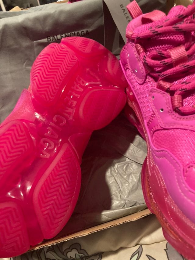 Balenciaga triple s Clear sole hot pink