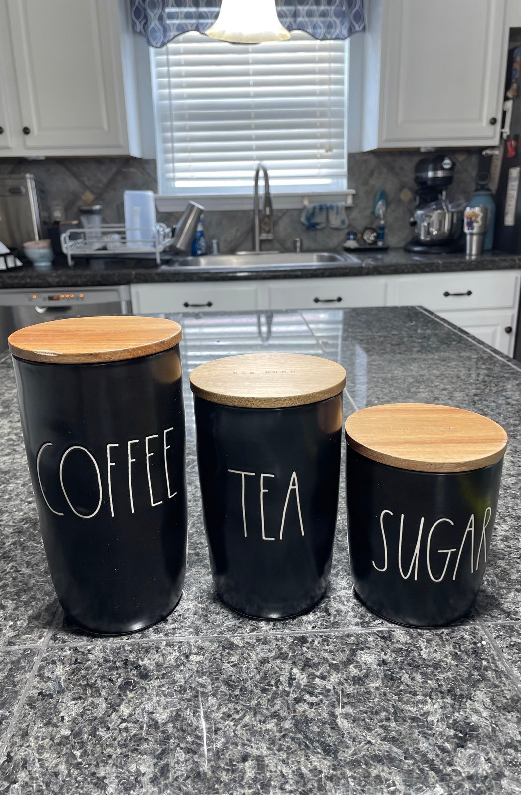Rae Dunn SUGAR COFFEE & TEA canister set