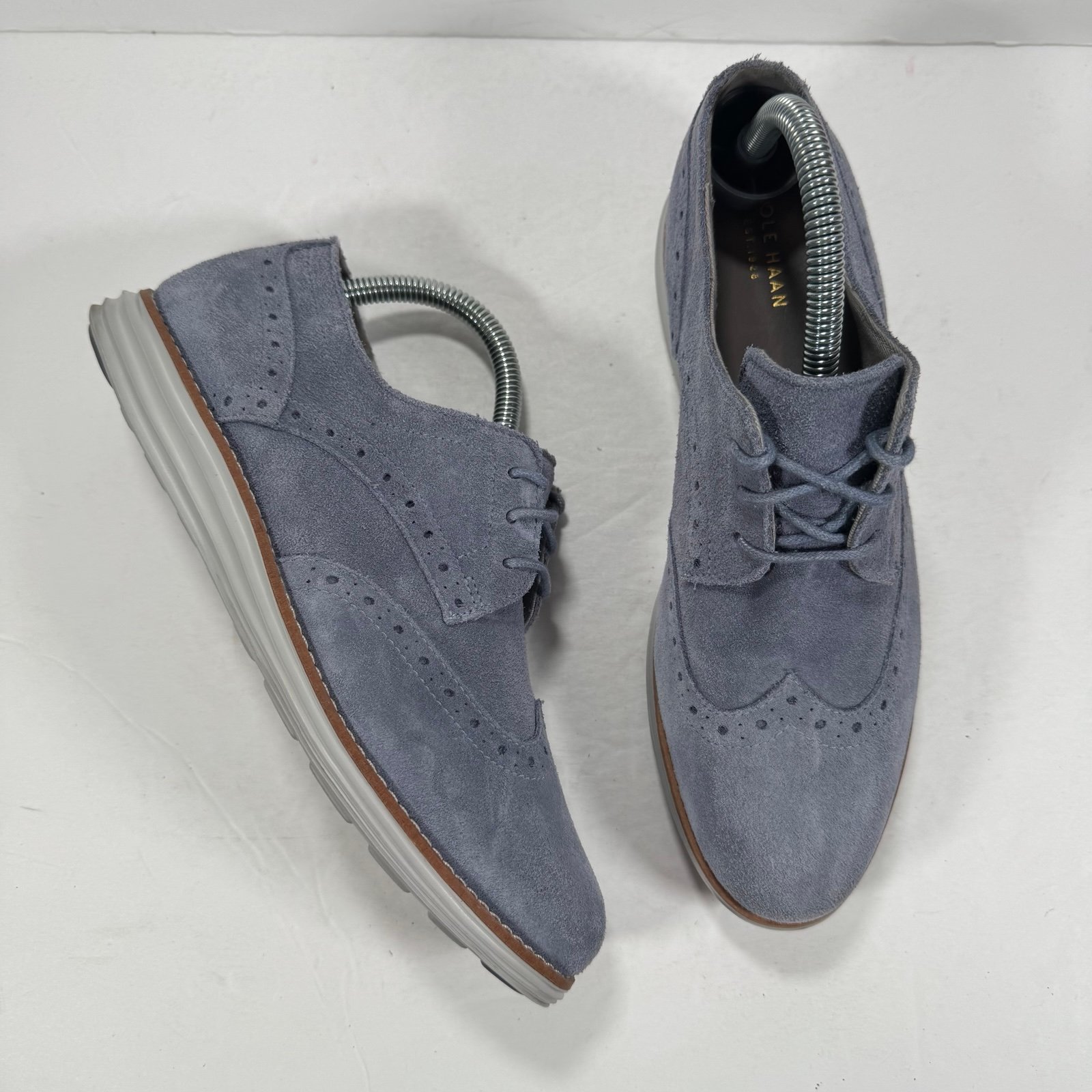 Cole Haan Waterproof Blue Suede Wingtip Lace Up Oxford Shoes Women Size 8.5B