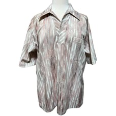 Vtg 60s 70s Disco Shirt Dache Polyester Hippie Dagger Collar Groovy Mens L