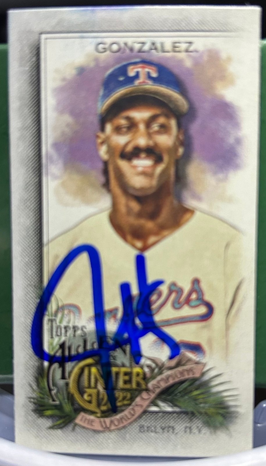 JUAN GONZALEZ 2022 TOPPS ALLEN & GINTER SHORT PRINT A&G MINI AUTOGRAPHED!!!