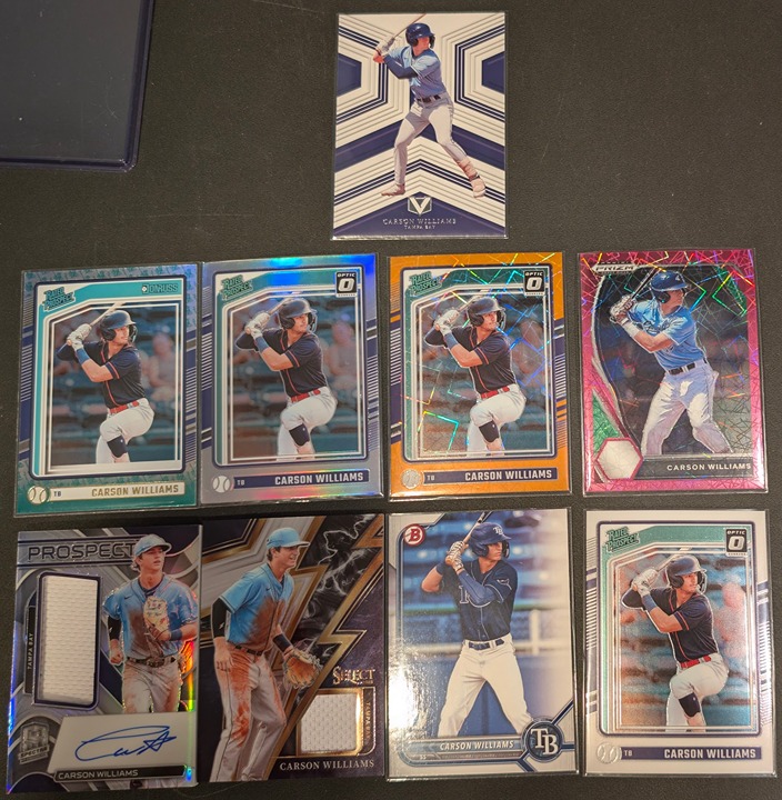 Carson Williams Lot Spectra Relic Auto 94/99, Select Relic, Donruss refractors..