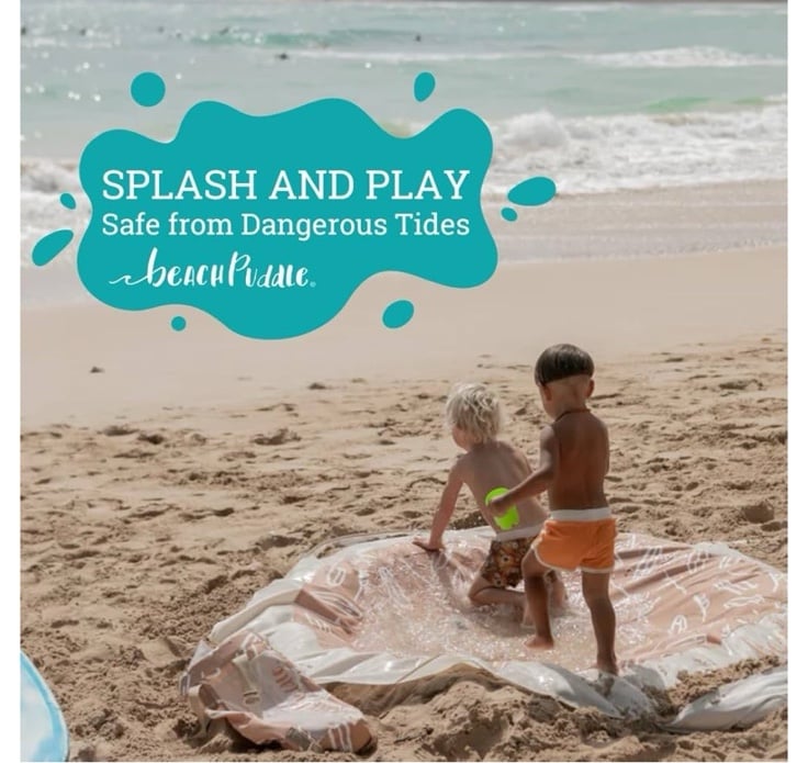 NIB Beach Puddle Portable Pool Crab Shell Print