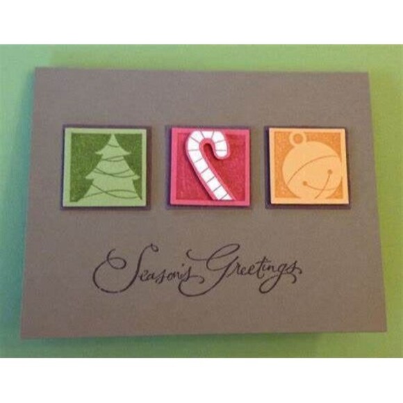 Stampin Up Holiday Blocks Retired Stamp Set Rubber Unmounted Christmas Brand New