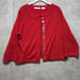 Neiman Marcus Cashmere Collection Cardigan Womens XL Red Sweater Sparkle Formal