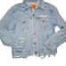 Levi’s Distressed Jean Jacket Women’s M Light Wash Blue Denim Trucker Cotton