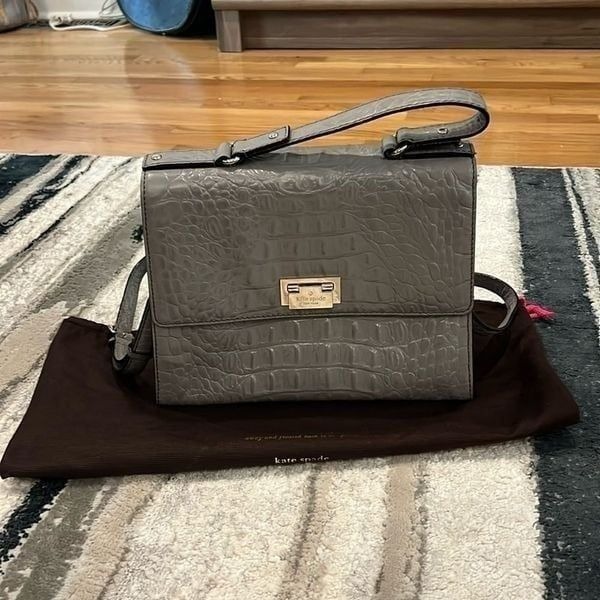 Gray Alligator Embossed Kate Spade tote