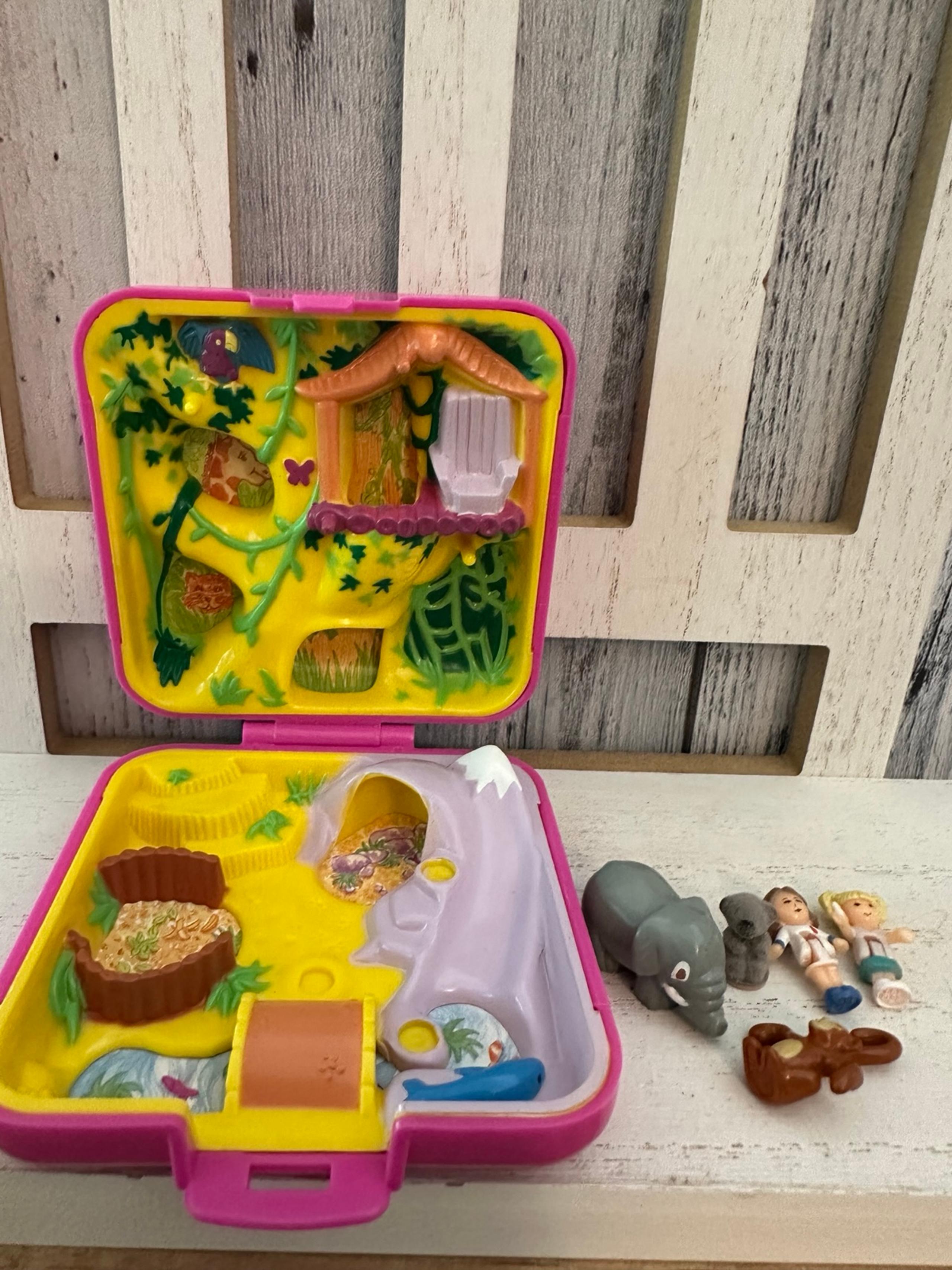 Polly Pocket Vintage 1989 Wild Zoo World Bluebird Toys Compact w/ Figures Dolls