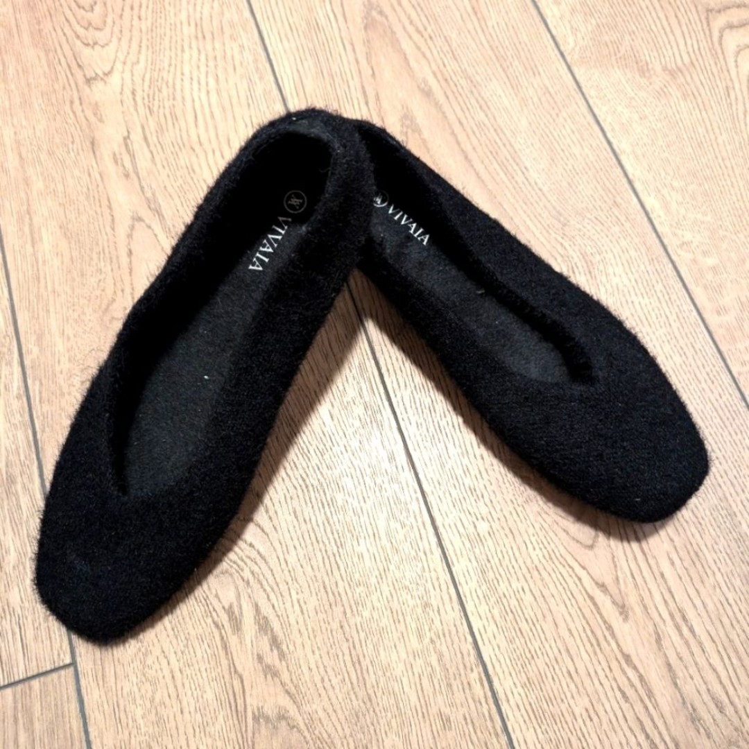 Vivaia 40.5 9 9.5 Black Faux Mink Fur Margot 2.0 Slip On Comfort Flats Viral