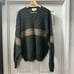 Eddie Bauer Vintage Wool Blend V Neck Pullover Sweater Speckled Green Brown XL