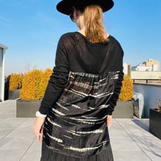 KOCH Luxury Silk Wool Hi-Lo Off Shoulder Oversized Top Sweater L