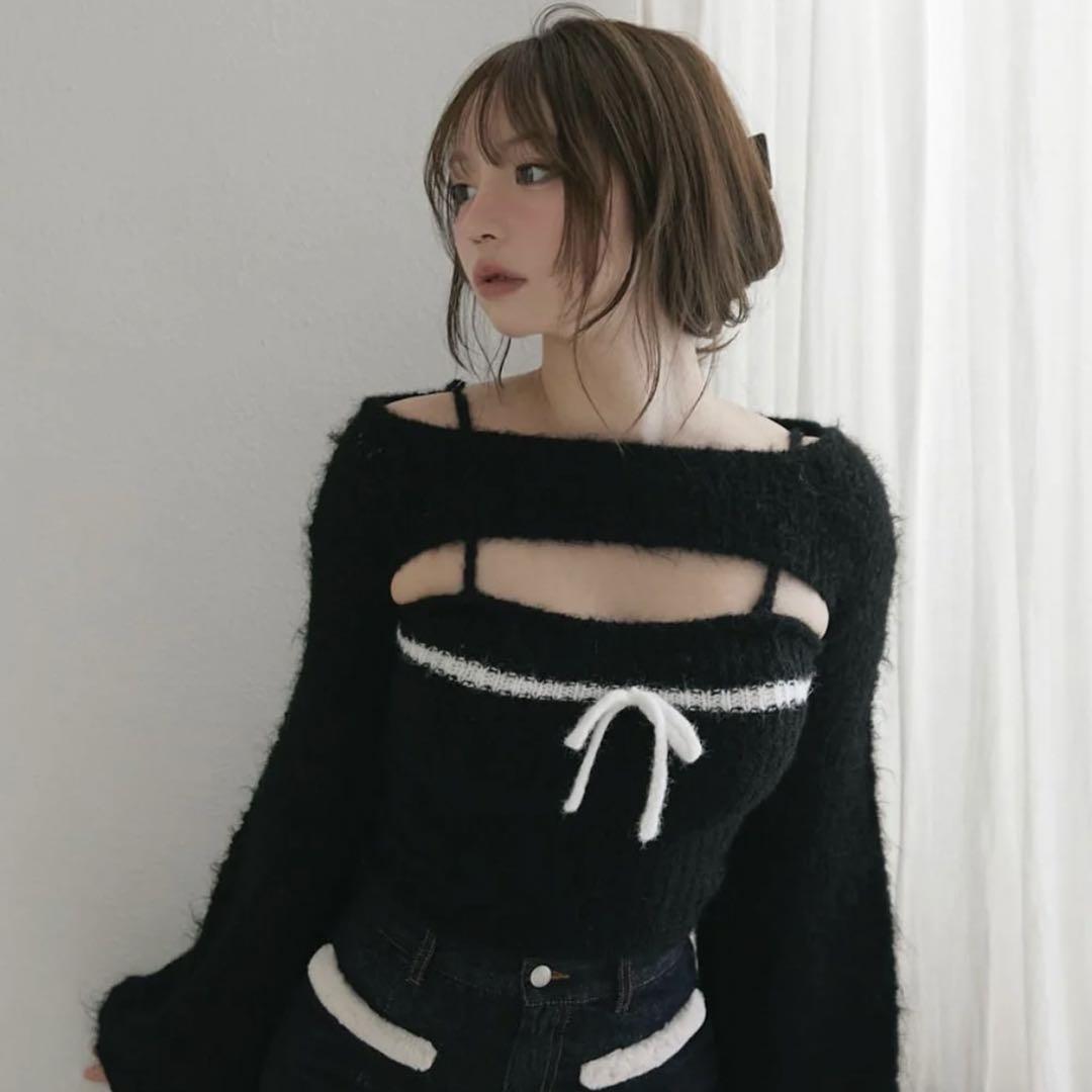 日本初の Knit Laurel Andmary Set Black / トップス