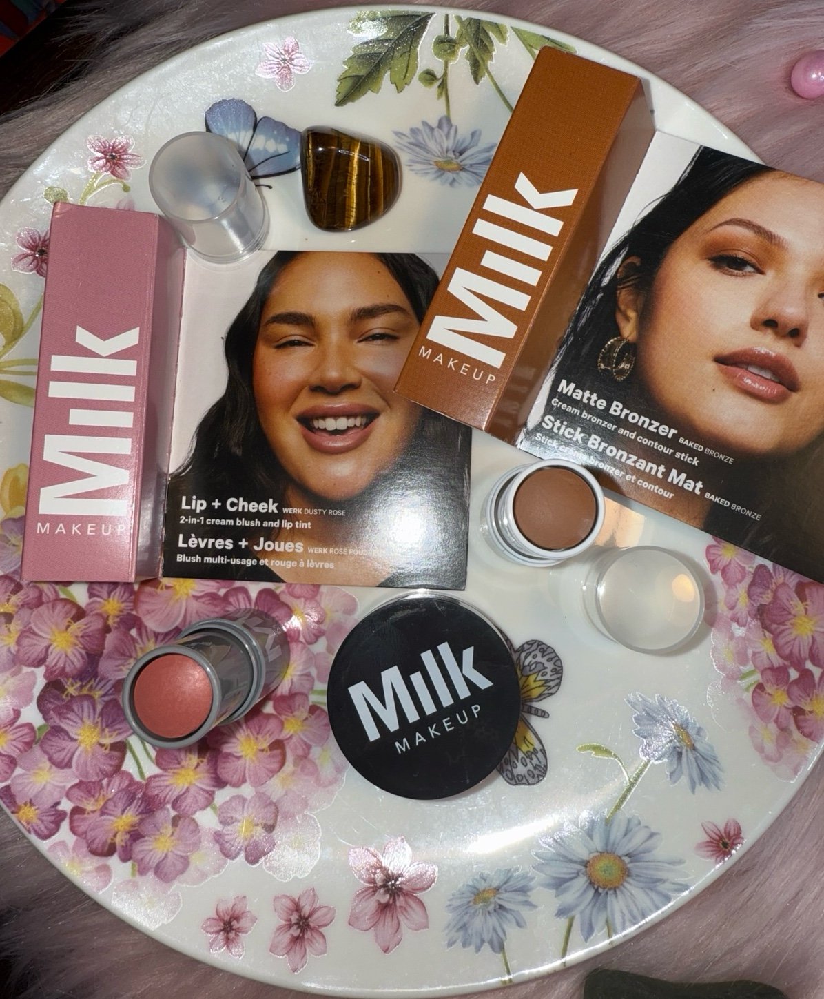 Milk Makeup mini Bronzer, 2 in 1 Lip+Cheek tint, Pore Eclipse Setting Powder.