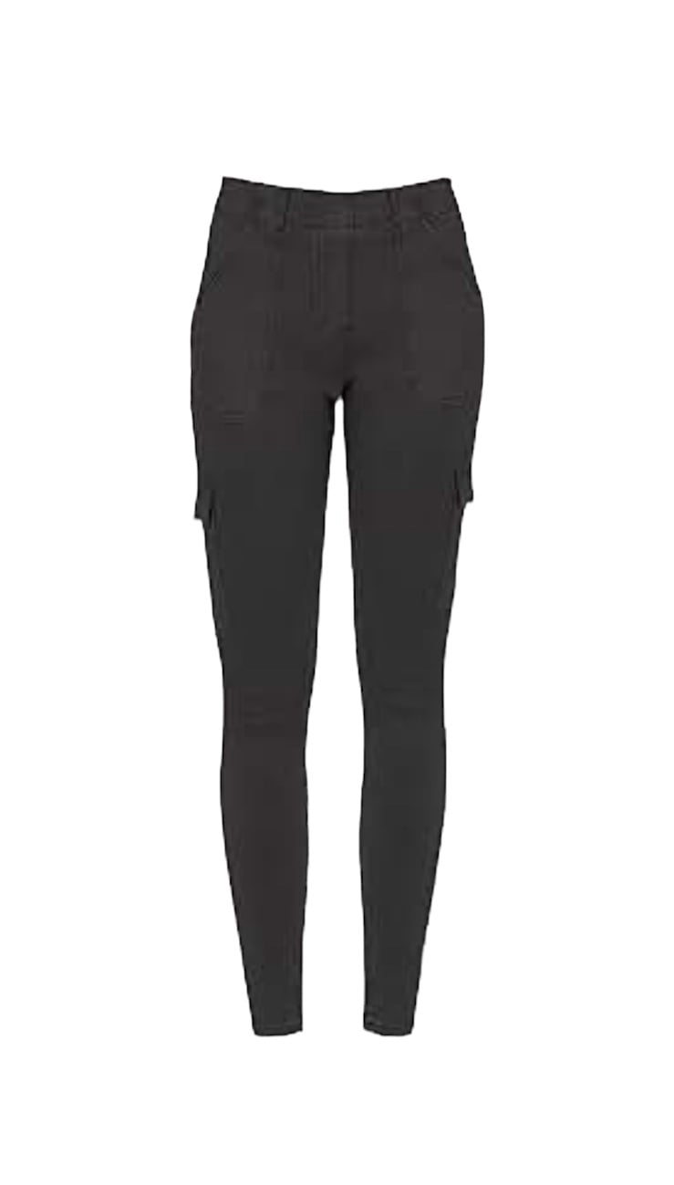 Spanx cargo skinny jeans twill ankle size medium washed black