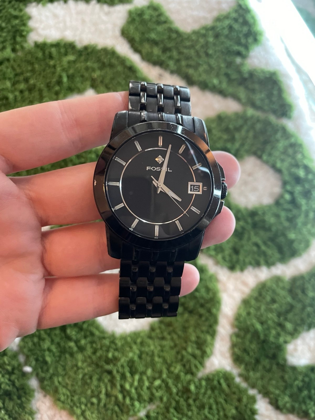 Black fossil watch