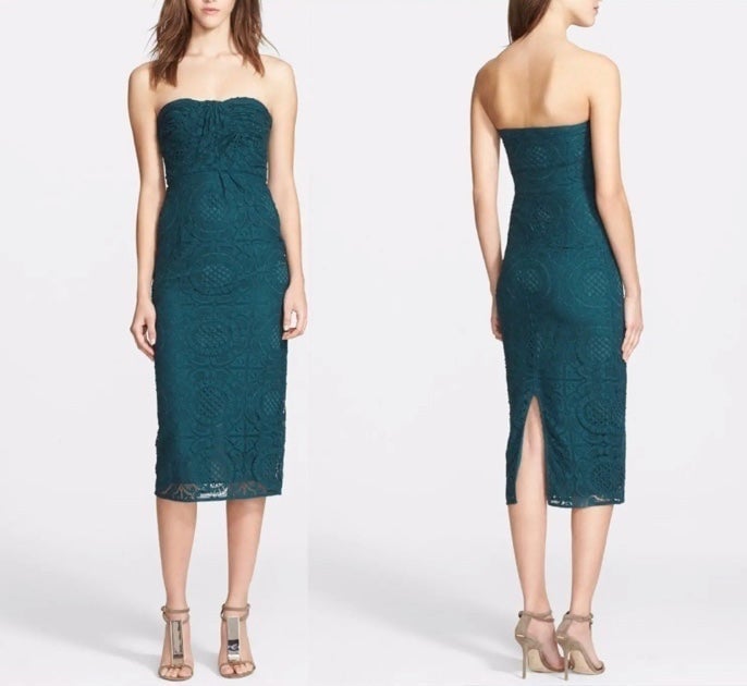 NWT! 1995 Burberry London Sonya Strapless Lace Dress [SZ US 2