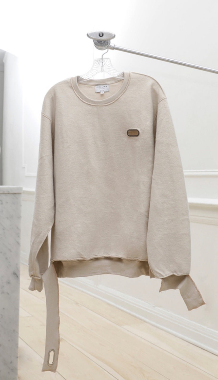 collina strada grommet cream insideout deconstructed sweatshirt