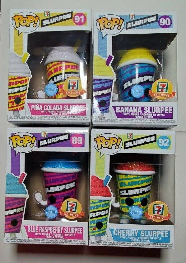 7-11 Exclusive (Glitter) Slurpee Funko set.
