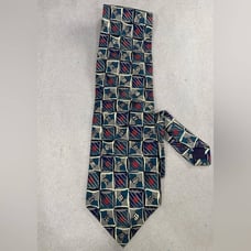 Authenticated Burberry Green Pattern Silk Tie