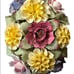 GORGEOUS AYNSLEY PORCELAIN FLORAL BOUQUET IN SEASHELL VASE FIGURINE SOLID