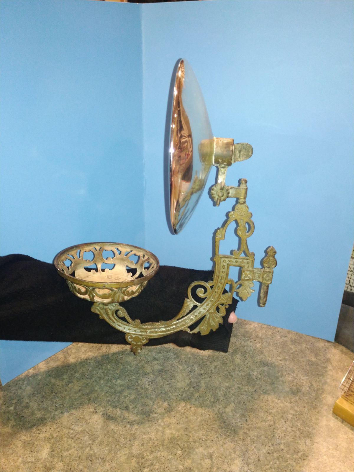 Antique candelabra wall mount with mirro