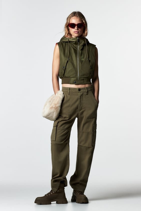 Zara CROPPED NYLON VEST