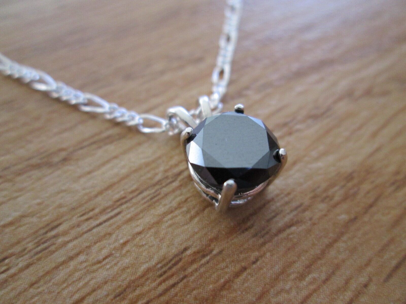 2.06ct 100% REAL NATURAL BLACK DIAMOND NECKLACE,CERTI FICATE,FREE DIAMOND TESTER