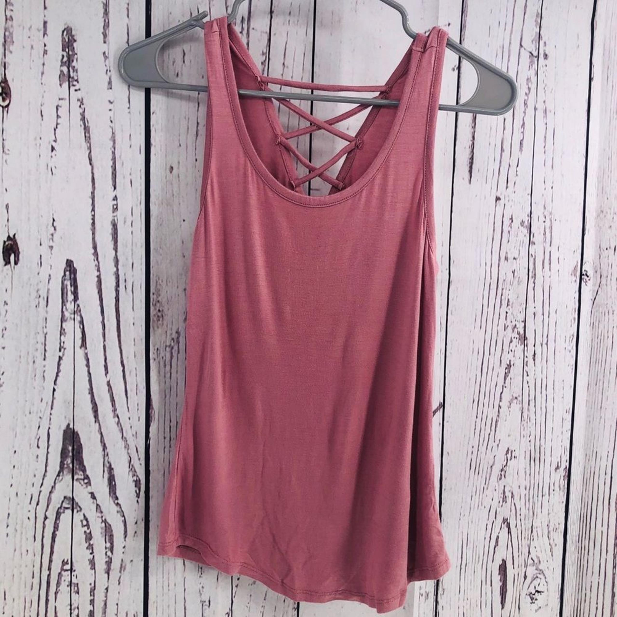 Pink Rose cross cross tank by Active USA