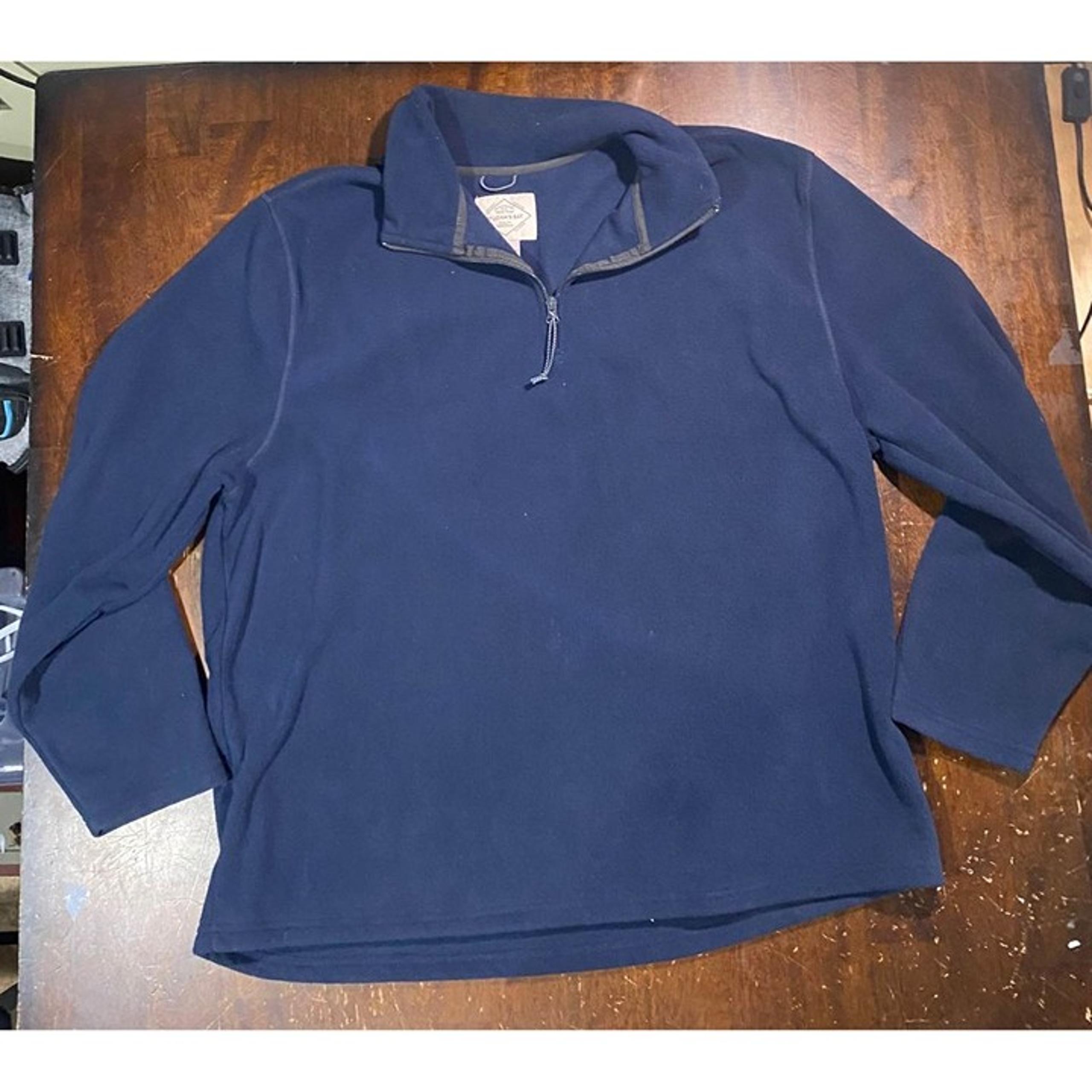St Johns Bay Jacket Mens XXL Navy Full Zip Fleece Casual Outdoors