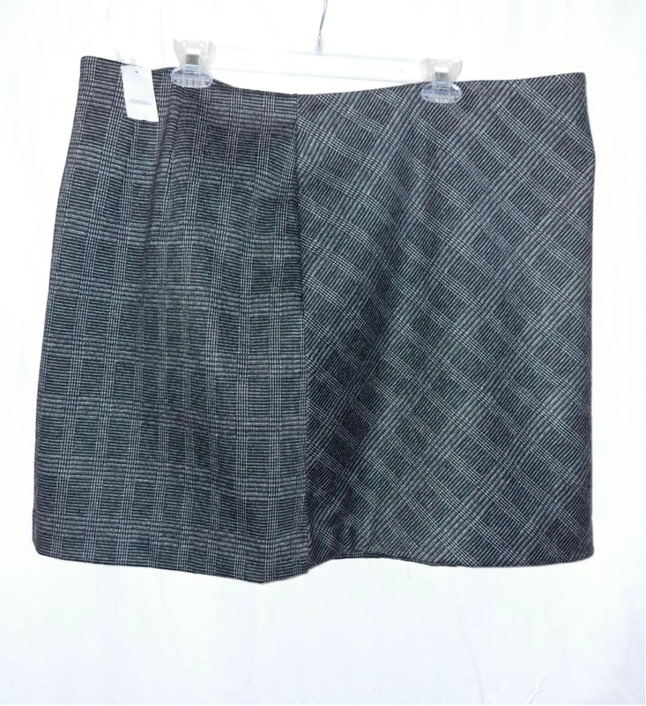 LOFT Plaid Size 20 Gray faux wrap nwt schoolgirl office siren lawyer mini skirt